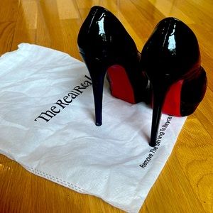 Christian Louboutin Mary Jane Patent Black Heels
